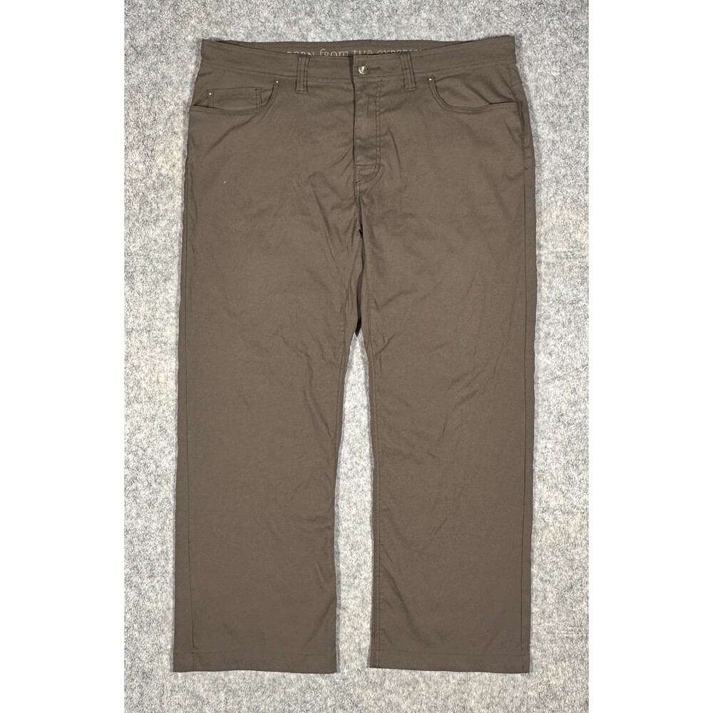 Prana Brion Slim Fit Pants Men’s 38x32 (40x28) Brown Stretch Straight Hiking